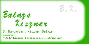 balazs kiszner business card